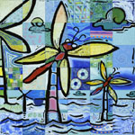 Illustration Windpark Windmühle Windenergie