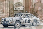 Triumph GT 6 Auto Oldtimer Aquarell