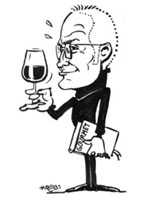 Karikatur Schnellzeichnung Wein