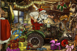 Weihnachtskarte Oldtimer Traktor Werkstatt