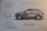 Aquarell Porsche Cayenne