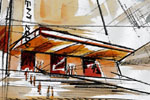 Illustration Aquarell Architektur Union-Halle