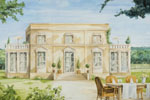 Illustration aquarell villa architektur